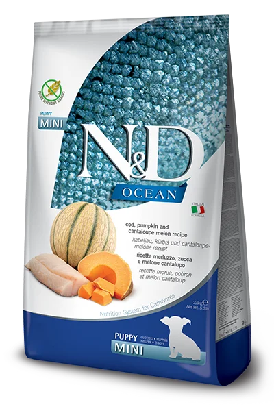 - Smart cat litter box with automatic cleaning Farmina - N&D Ocean - Cod, Pumpkin and Cantaloupe Melon Mini (For Puppies)