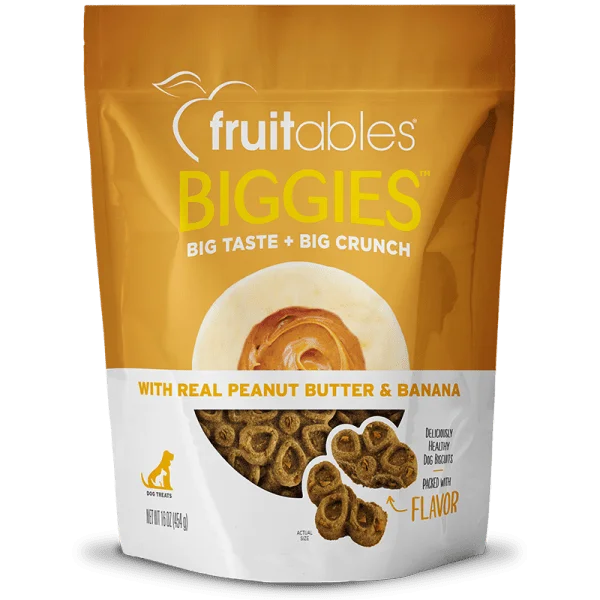 Biggies Peanut Butter & Banana  Dog Treats 454 g - Fruitables