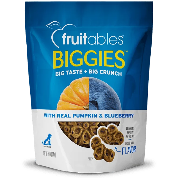 Biggies Pumpkin & Blueberry  Dog Treats 454 g - Fruitables