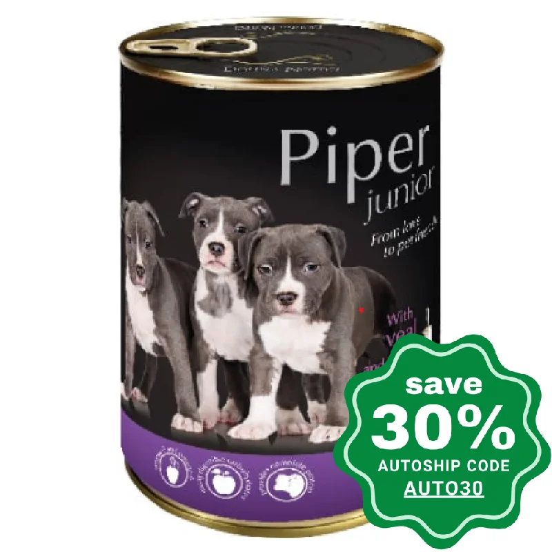 Dolina Noteci - Piper Premium Wet Junior Dog Food - Veal & Apple - 400G (Min. 24 Cans)