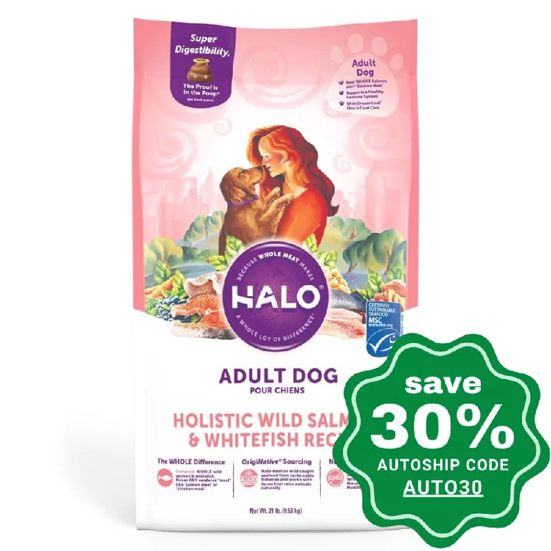 Halo - Adult Dry Dog Food - Holistic Wild Salmon & Whitefish Recipe - 4lb