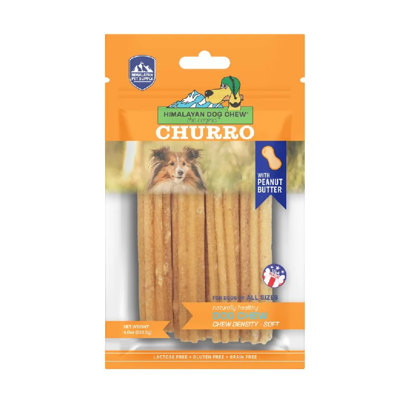 Himalayan Pet Supply Yaky Churro Peanut Butter Dog Treats 4 Pack