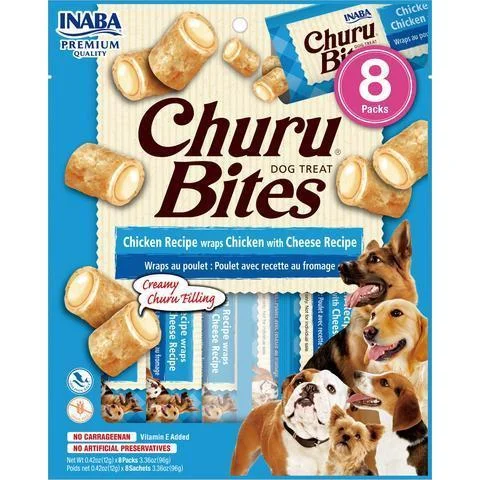 Inaba Churu Bites Chicken Wraps with Cheese Dog Treats 96g***