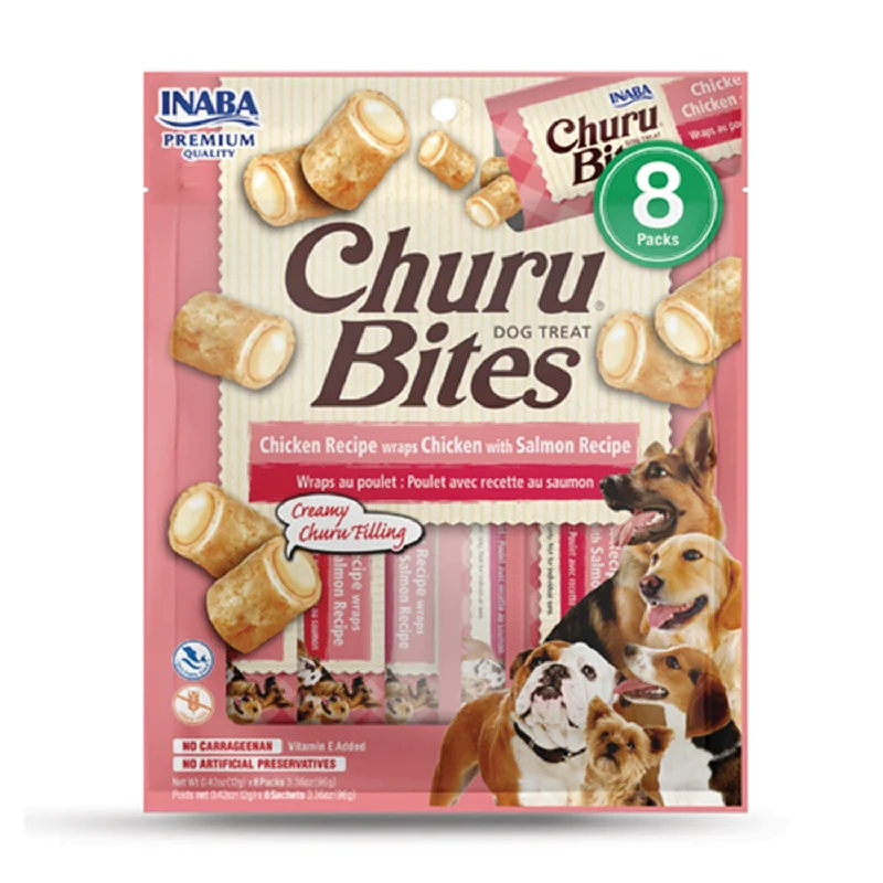 Inaba Churu Wrap Bites Chicken with Salmon Dog Treats 8pk