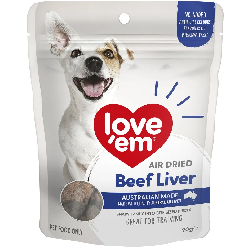 Love Em Air Dried Beef Liver Dog Treats 90g x 6