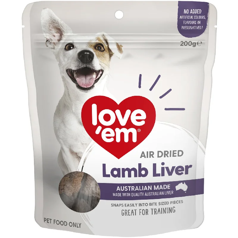 Love Em Air Dried Lamb Liver Dog Treats 200g x 4