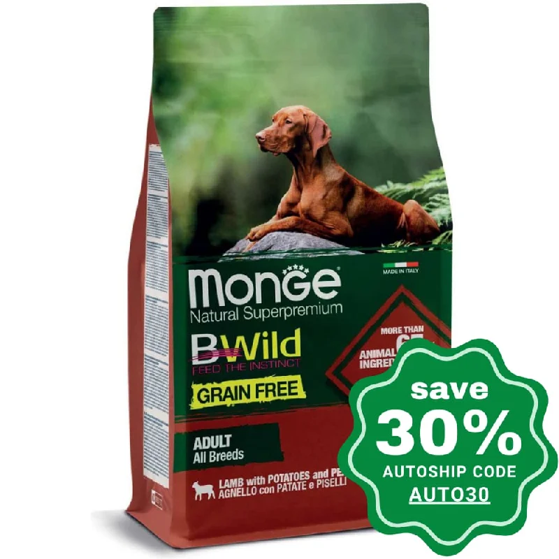 Monge - BWild Grain-Free Dry Dog Food - Lamb Recipe - 2.5KG (Min. 4 Packs)