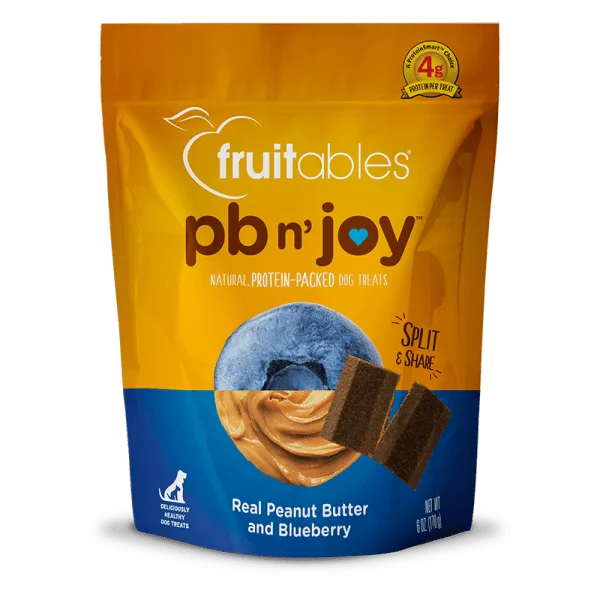 PB n' Joy Peanut Butter & Blueberry Bars Dog Treats 170 g - Fruitables