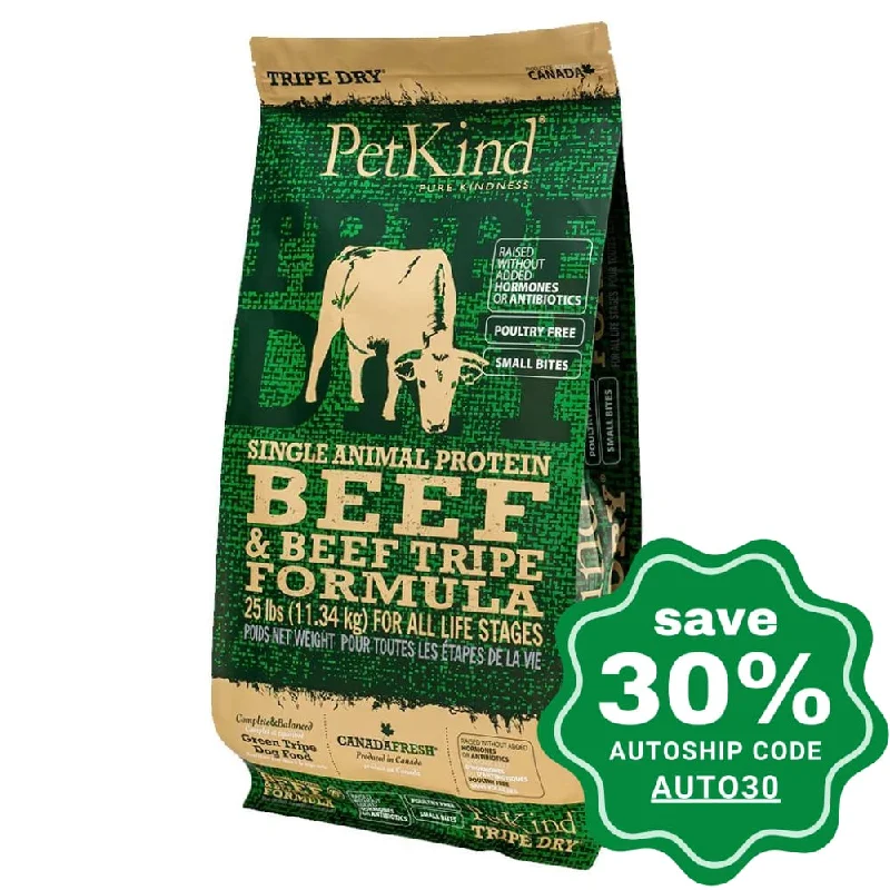 PetKind - Dry Food for Dogs - Tripe Dry Single Animal Protein Green Beef Tripe Formula - 25LB