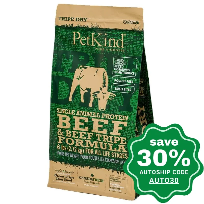 PetKind - Dry Food for Dogs - Tripe Dry Single Animal Protein Green Beef Tripe Formula - 6LB