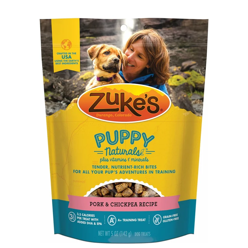 ZUKES PUPPY NATURALS PORK & CHICKPEA TREAT 5z