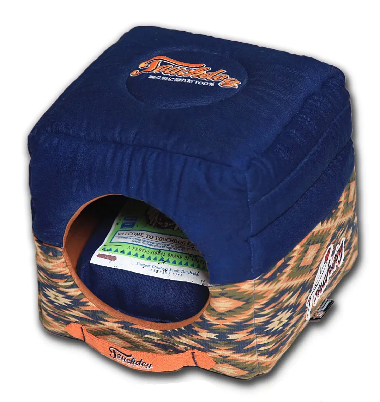 Touchdog® 70's Vintage Tribal Dog House Bed