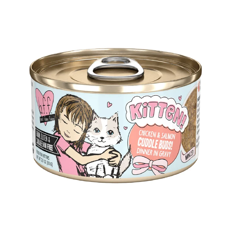 Canned Cat Food - BFF KITTEN - Chicken & Salmon Cuddle Buds! - in Gravy - 2.8 oz