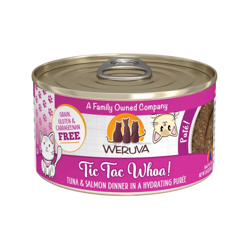 Canned Cat Food - Paté - Tic Tac Whoa! - Tuna & Salmon Dinner in a Hydrating Purée