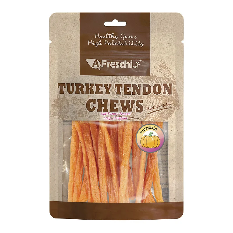 Afreschi Dog Soft Turkey Tendon Strip Pumpkin 120g