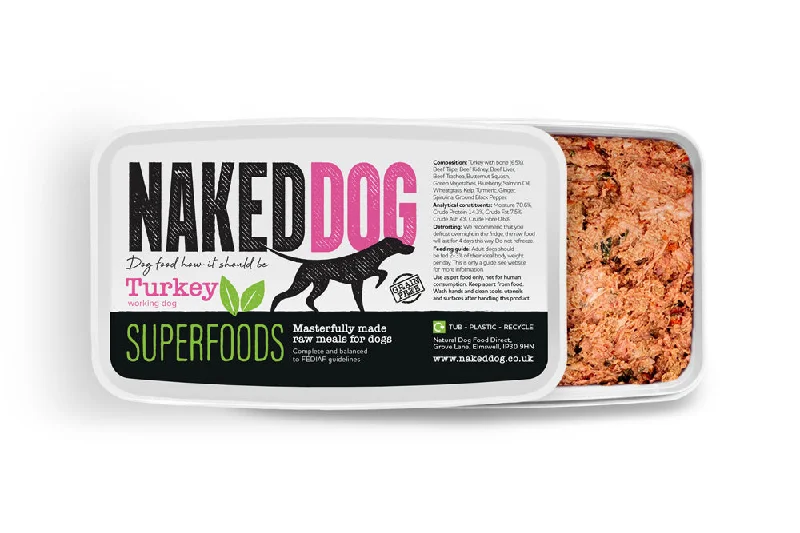 NAKED DOG SUPERFOODS TURKEY 500G X2 = 1KG